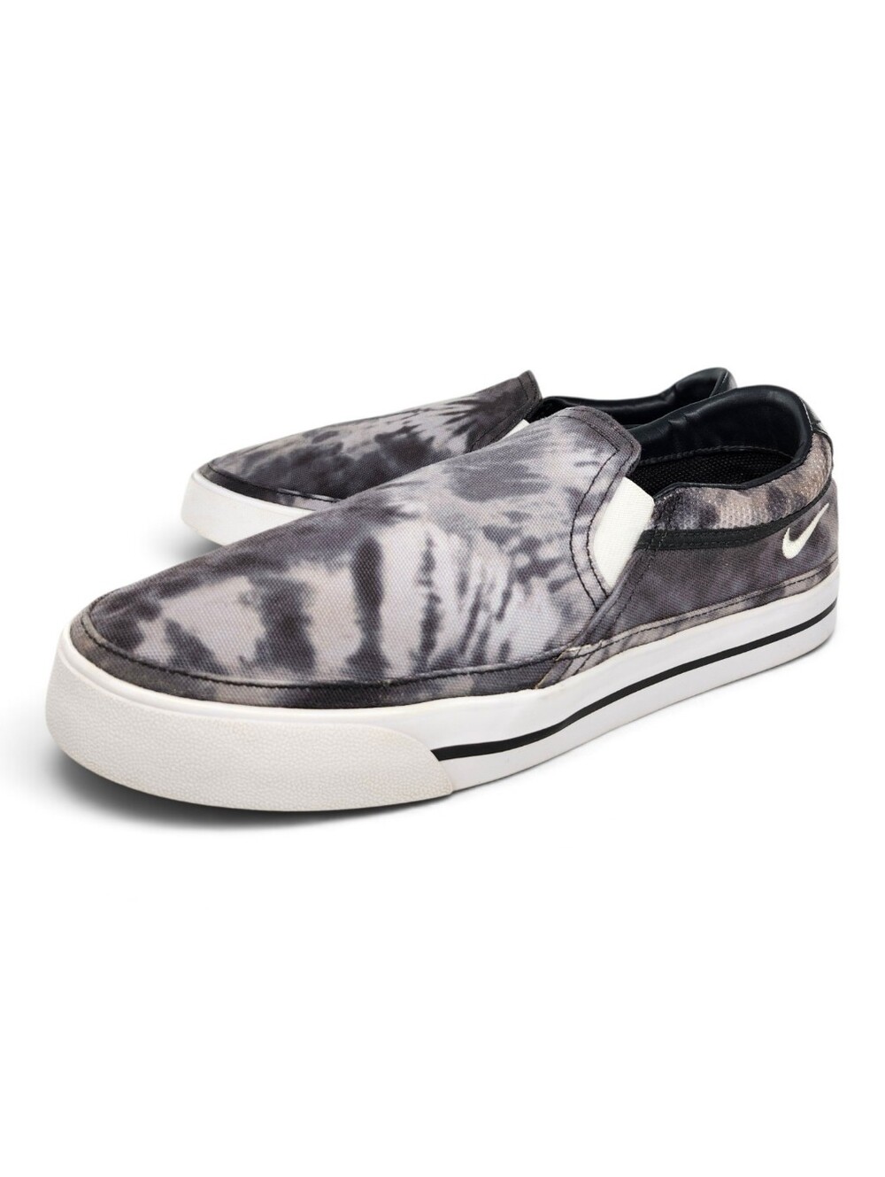 Nike Court Legacy Grey Fog  Tie-Dye Canvas Slip-On No-Tie Vintage Sneakers